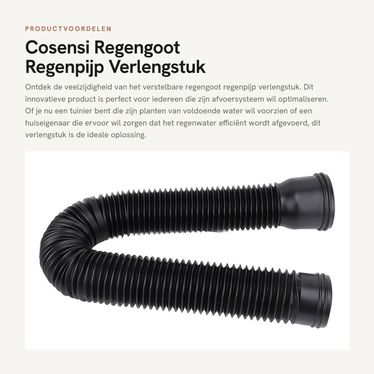 Dailygoods- Regengoot Verlengstuk Verstelbare Lengte - Afvoerpijp - Plastic - Efficiënte Waterstroom - Naadloze Installatie - Flexibel Ontwerp - Afvoerbuis