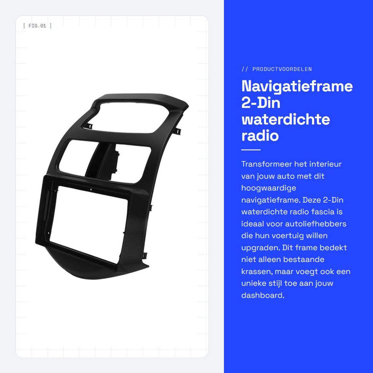 Dailygoods- Navigatieframe Waterdicht - 2-Din Radio Fascia - Automodificatie - Stofdicht - Eenvoudig te Installeren - Vervanging voor Spark/Beat 2014 - Radiofascia