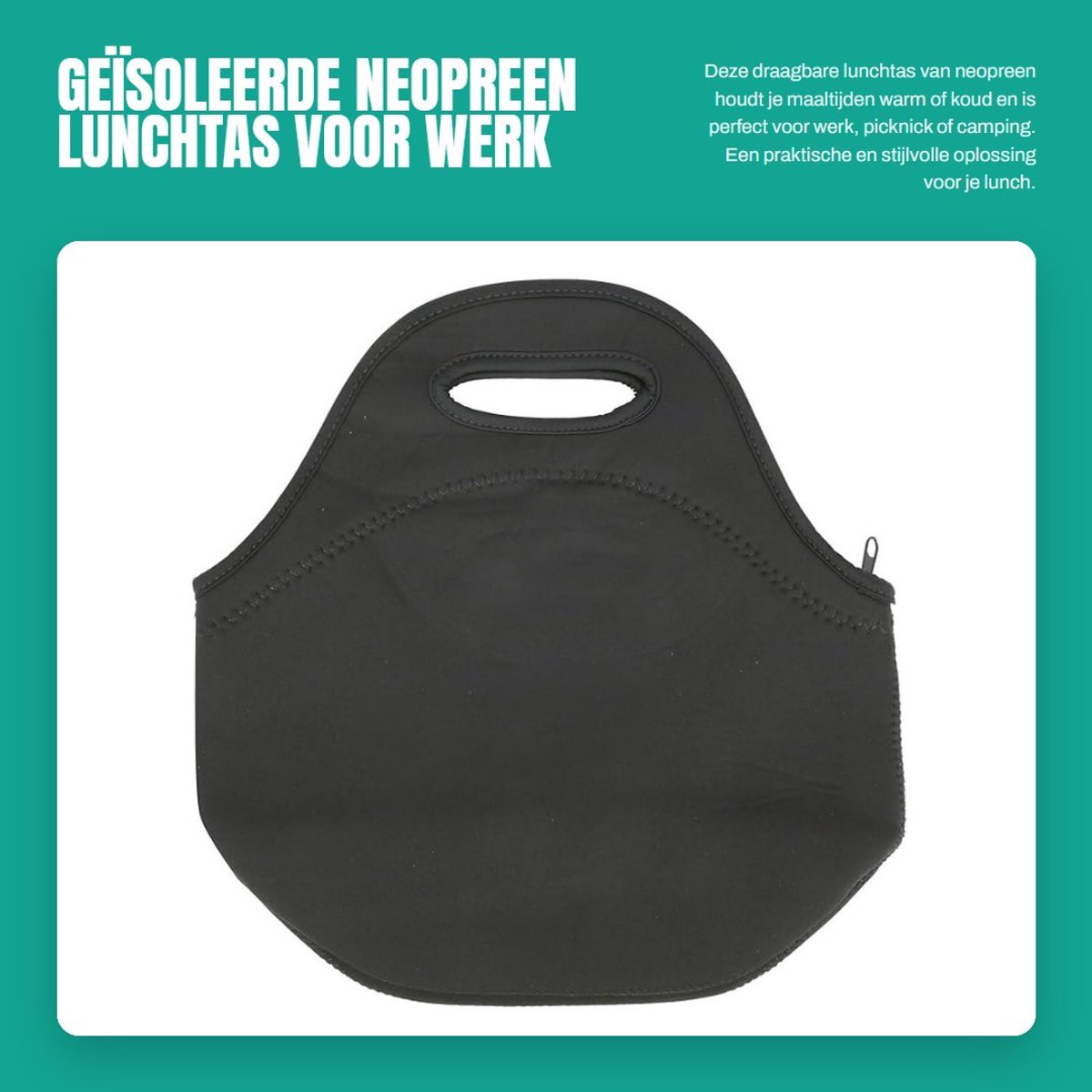 Dailygoods- Lunchtas Geïsoleerd - Draagbare Thermische Handtas - Waterdicht - Antislip - Tot 10 Kg Capaciteit - Hoogwaardig Neopreenmateriaal - Lunchbox