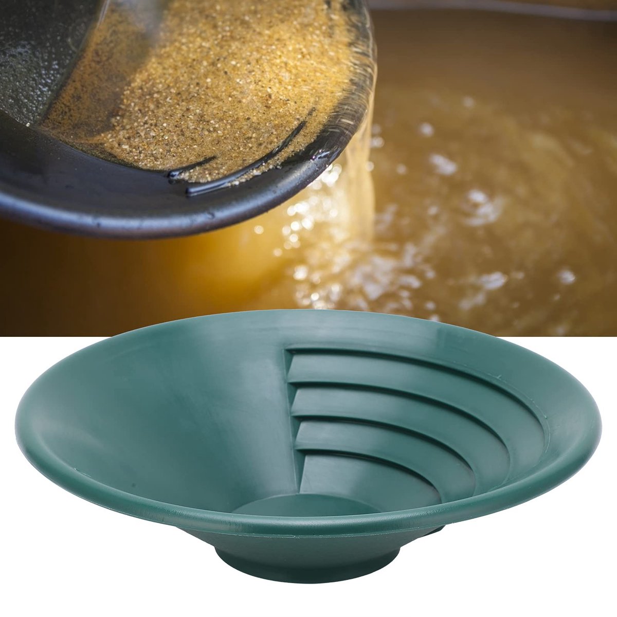 Dailygoods- Zeeflade Goud - 90° Ondiep Groefontwerp - Lichtgewicht Kunststof - Bestand Tegen Vallen - Goud Zoeken - Ideaal Voor Rivieren - Goudpan
