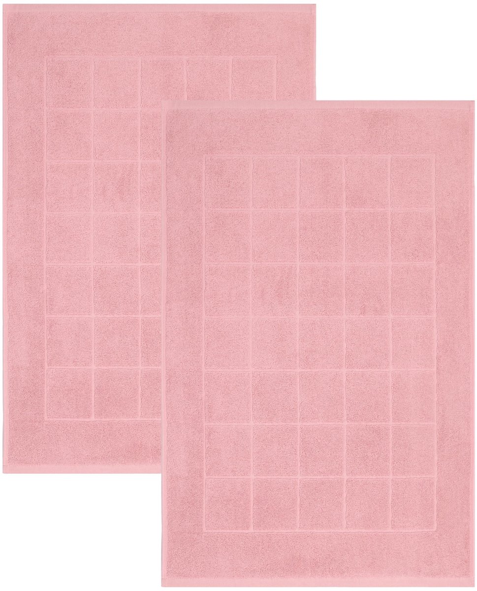 Dailygoods- Badmat 50x70 cm - 2 Stuks - Antislip - 100% Katoen - Hoge Kwaliteit 650 g/m² - Machinewasbaar - Douchemat
