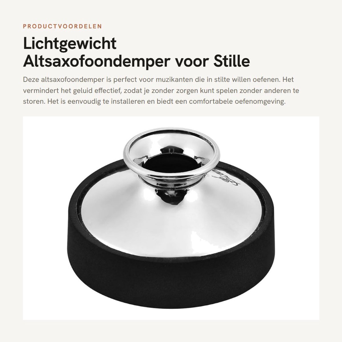 Dailygoods- Altsax Demper Lichtgewicht - Ruis Verwijderen - Praktijk Muziekinstrument - Eenvoudig te Installeren - Storen Voorkomen - Zilver - Saxofoondemper