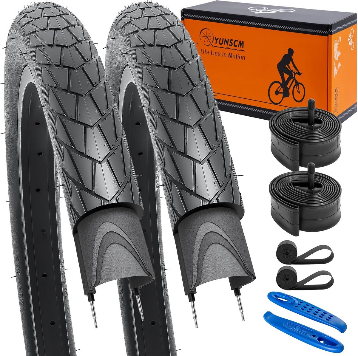 Fietsbanden Set - Banden Binnenband - Stadsverkeer - Licht en Dicht - 26 x 2.0 inch - Zwart