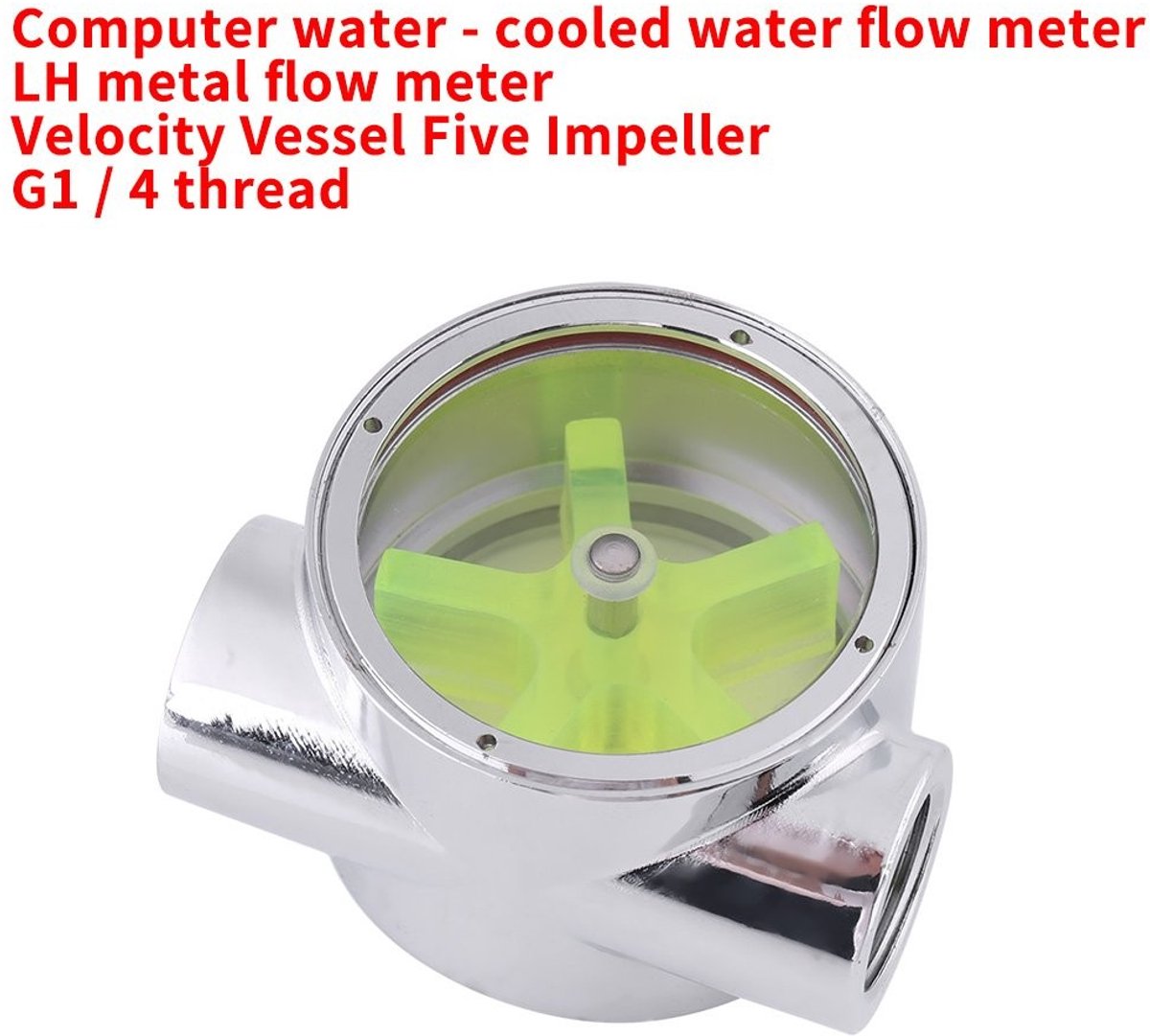 Dailygoods- Doorstroomindicator Metalen - Wolfraamlegering G1/4 Inch - Waterkoeling - Debietindicator - Oververhitting Bewaken - Computer Accessoire - Debietmeter