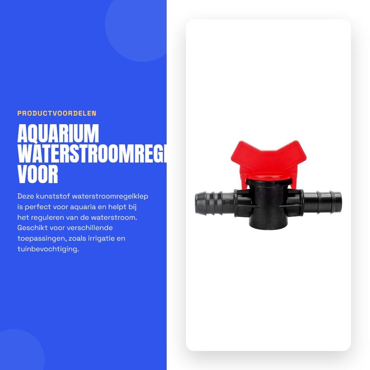 Dailygoods- Stroomregelklep Kunststof - Irrigatie-afsluitklep - Waterstroomregelventiel - Voor 12 mm/16 mm Slang - Geschikt voor Aquaria - Automatische Irrigatieset - Waterafsluiter