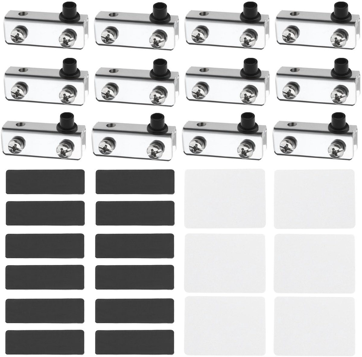 Dailygoods - Glazen Deurscharnieren - Verstelbare Scharnieren - Ideaal voor Displaykasten - Zilver - Glazen Deurklemmen - Vervangende Scharnieren - Ge...
