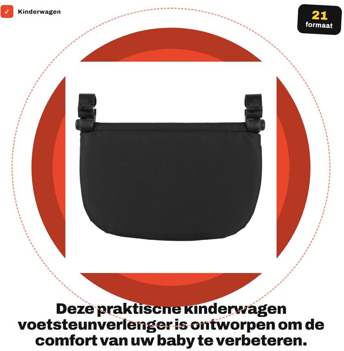 Dailygoods - Kinderwagen Voetsteunverlenger 21 cm voor Comfortabele Slaapomgeving