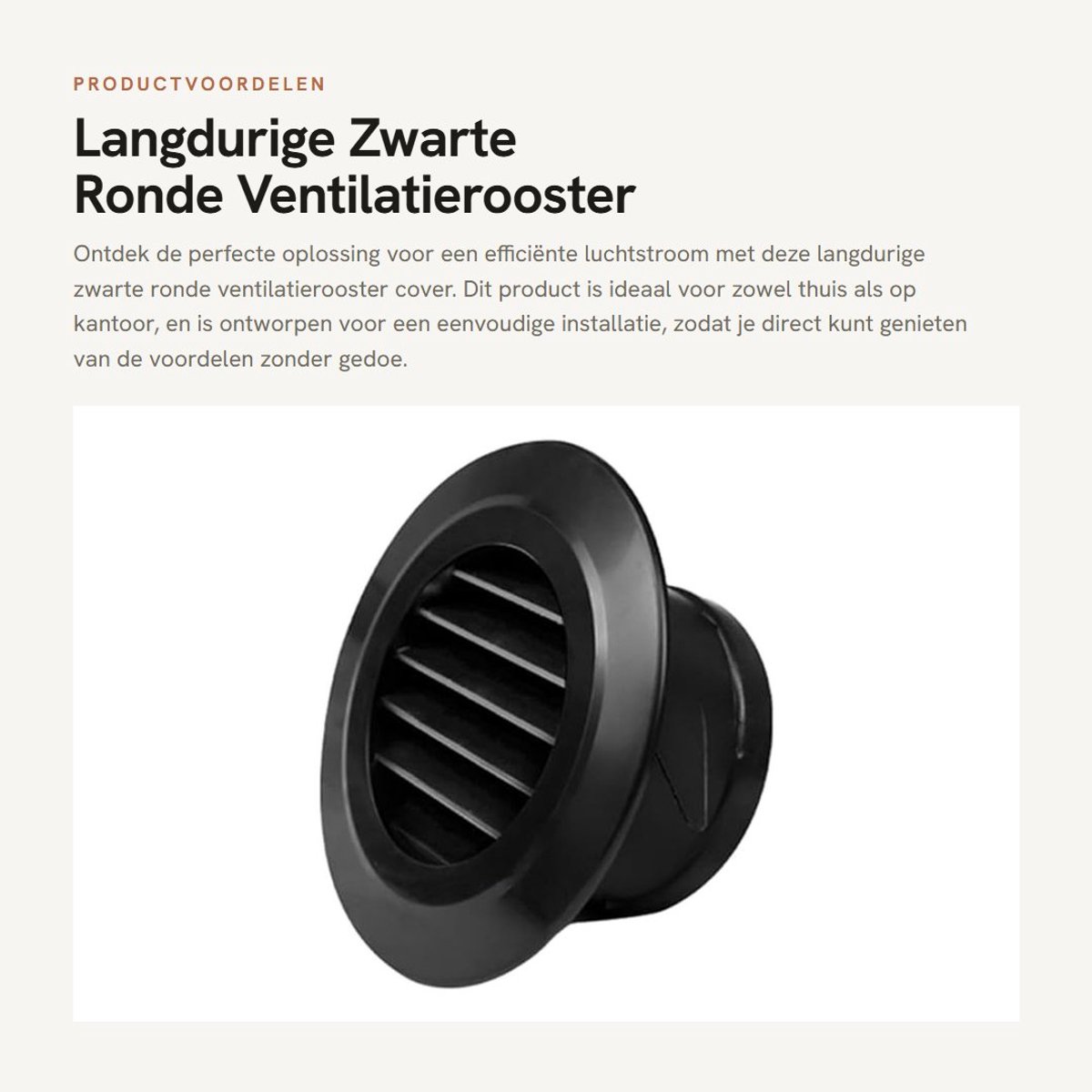 Dailygoods- Ventilatierooster Zwart 100MM - Ronde Afdekking - Eenvoudige Installatie - Duurzaam ABS Kunststof - Afneembaar Paneel - Efficiënte Luchtstroom - Luchtrooster