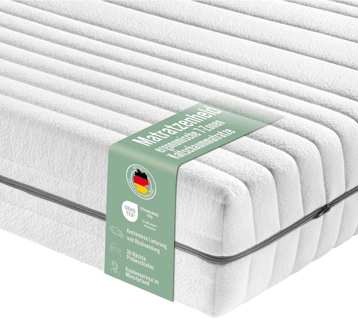 Koudschuim Matras - Ergonomische Matras - Comfortabel Slapen - 7-Zone Ondersteuning - 140x