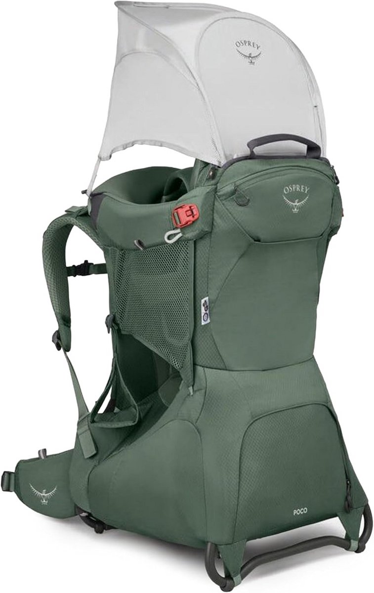 Kinderdrager Rugzak - Peuterdrager Buiten - Wandelen met Kind - Geïntegreerde Zonneklep - 45 x 39 x 75 cm - Groen
