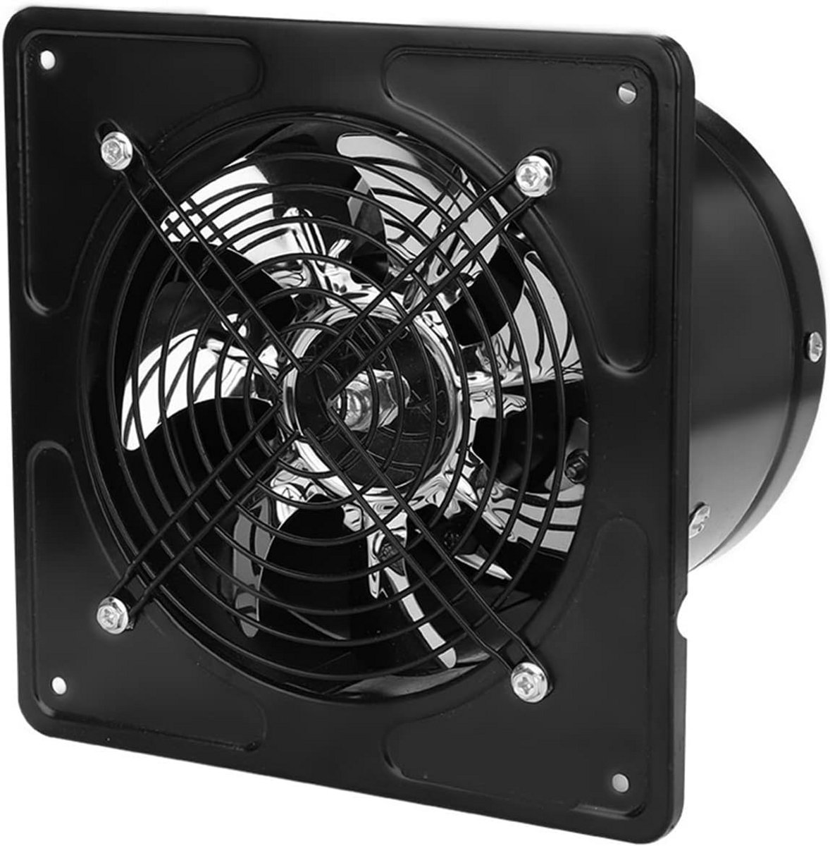 Afzuigventilator - Wandventilator - Lucht Afvoeren - Stille Werking - 19 cm - Zwart