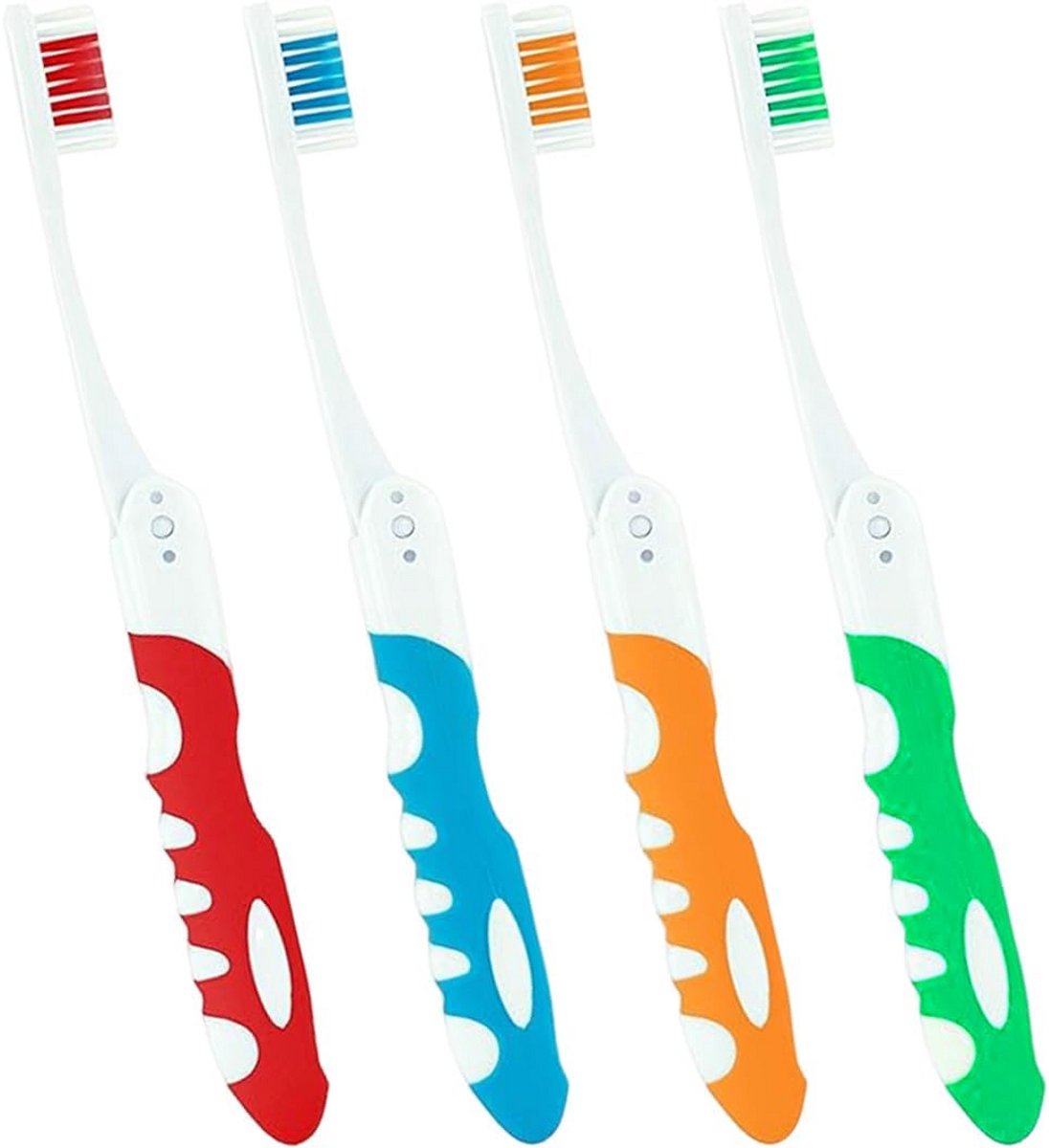 Reis Tandenborstels - Opvouwbaar Set - Hygiëne Onderweg - Compact Vouwmechanisme - 4 Stuks - Multicolor