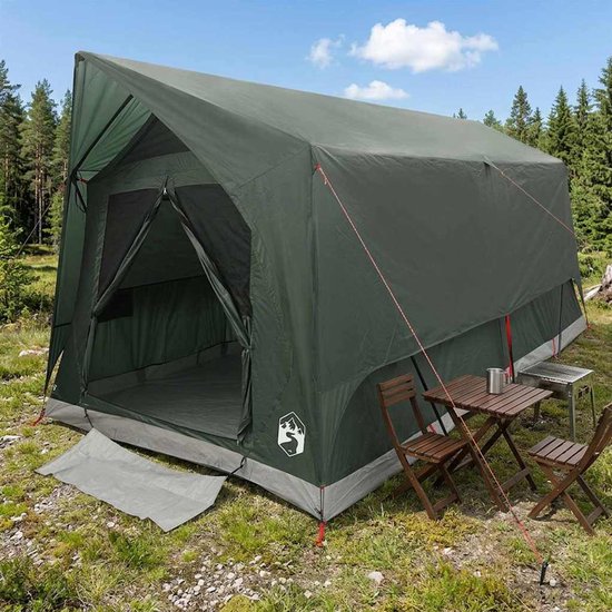 vidaXL - Tunneltent - met - dak - Legergroen - 8-persoons - Polyester - en - Staal van Vidaxl — afbeelding 4