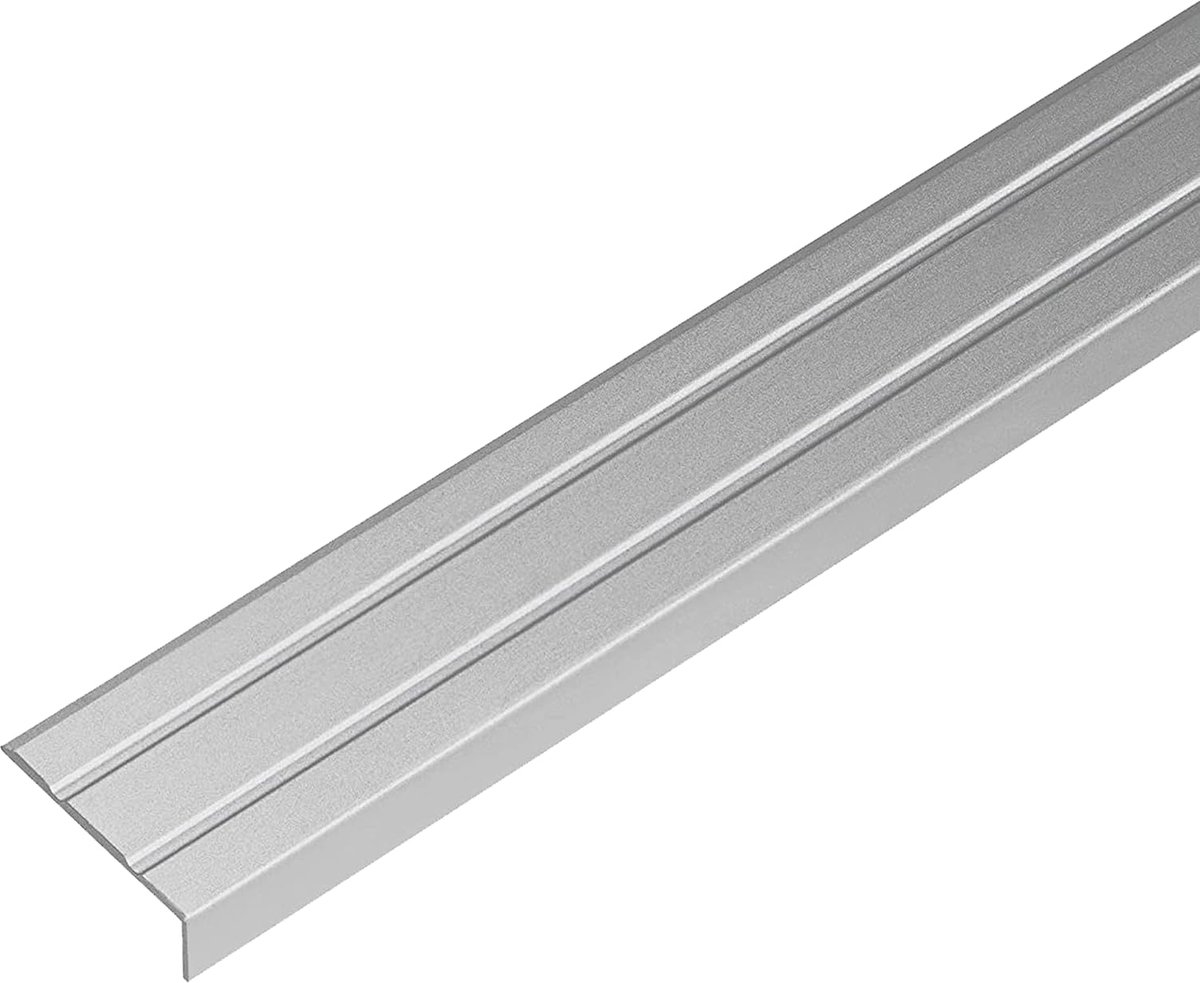 Aluminium Hoekprofiel Met Groeven Zelfklevend 24x10 mm Voor Trappen en Vloeren
