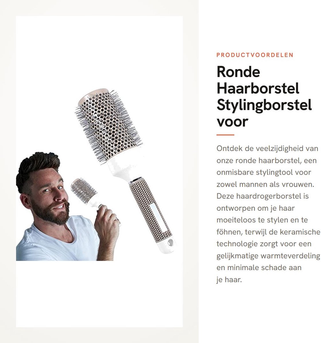 Dailygoods - Ronde Haarborstel - Stylingborstel voor Haardroger - Hoge Temperatuurbestendigheid - 53 mm - Geschikt voor Mannen en Vrouwen - Perfect vo...