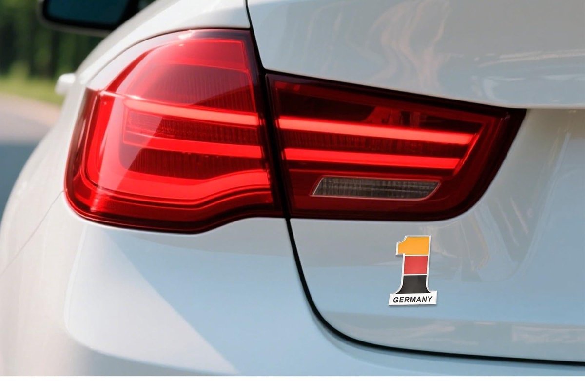 Dailygoods - Metalen Sticker met Duitse Vlag - 3D Autosticker voor Auto en Carrosserie