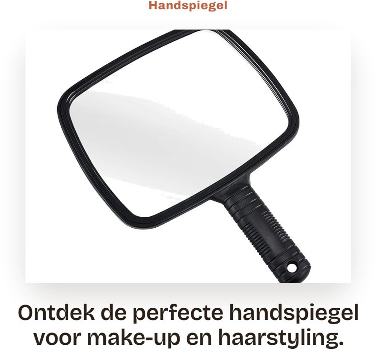 Dailygoods- Handspiegel Professioneel - Make-upspiegel - Kappersspiegel - Handspiegel met Handvat - Groothoek 20 x 17,5 cm - Geschikt voor Salongebruik - Make-up Spiegel