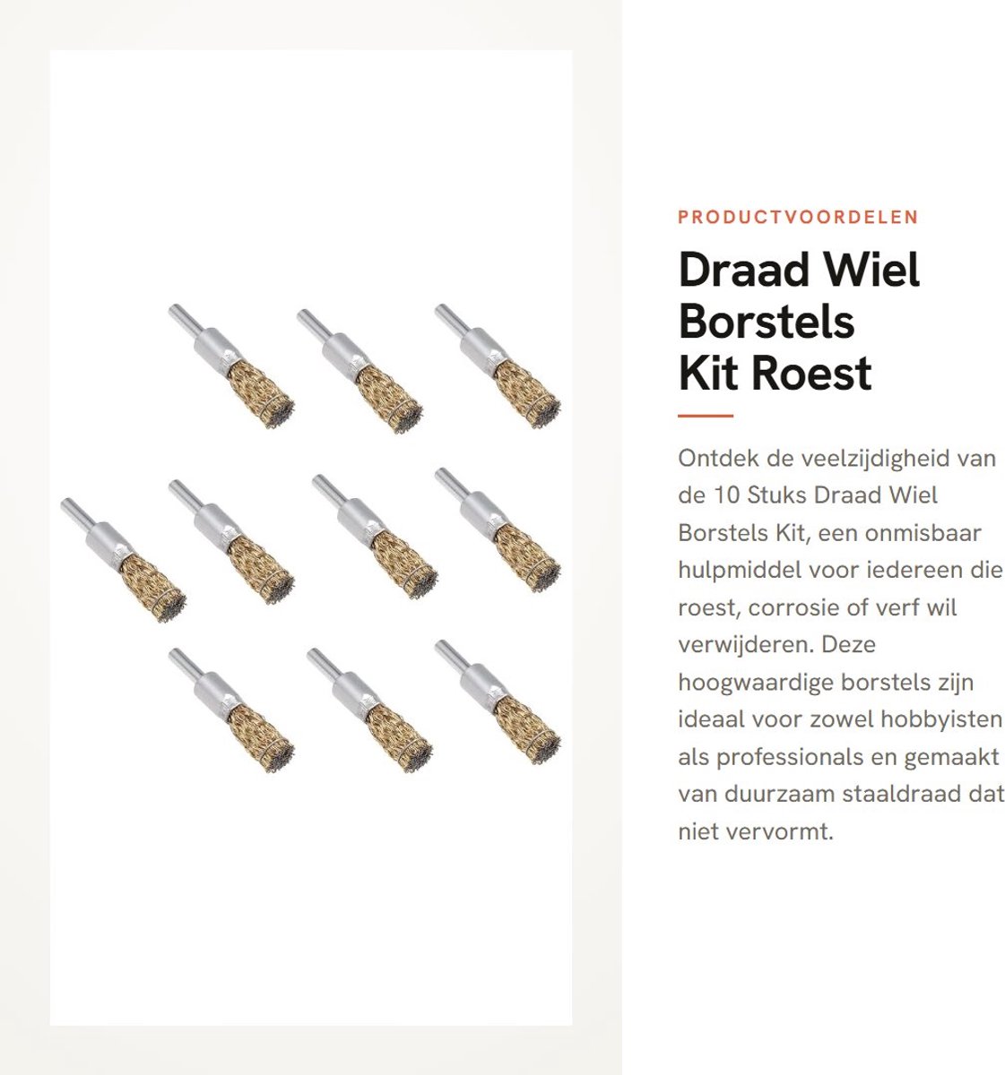 Dailygoods - Draad Wiel Borstels Kit - Roest Verwijdering - 10 Stuks - Robuust en Duurzaam - Universele Boor Accessoire - Voor Schuren en Polijsten