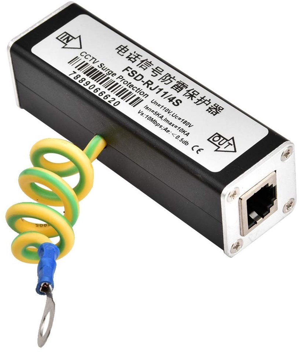Dailygoods- Overspanningsbeveiliging - Bliksembeveiliging - Telefoon/Fax - Eenvoudige installatie - 110 V - IEC-normen - Telefoonbeveiliging