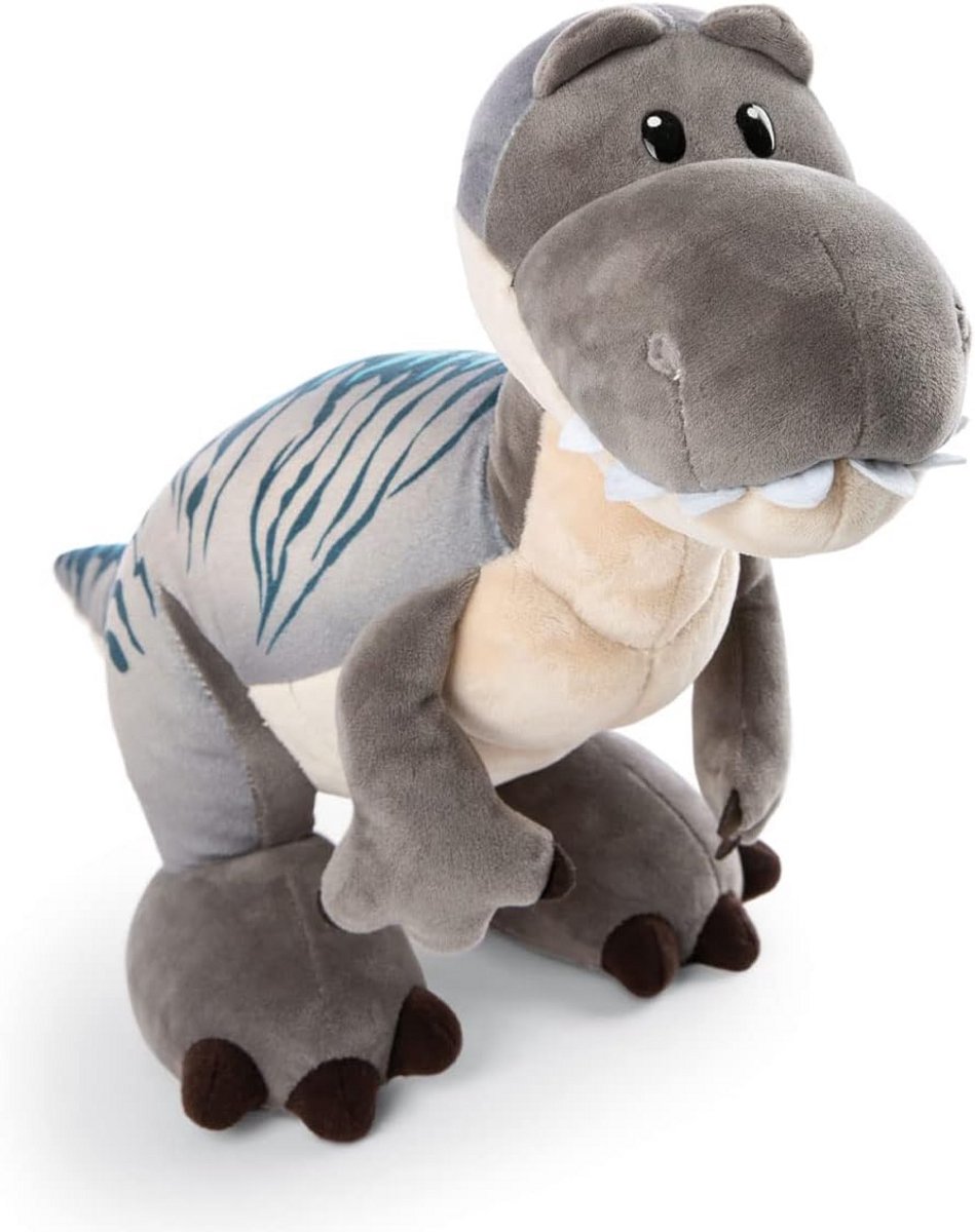 Zachte Dinosaurus Knuffel - Pluche Dino Speelgoed - Kinderkamer Decoratie - Gemaakt van Gerecycled Materiaal - 31 cm - Grijs