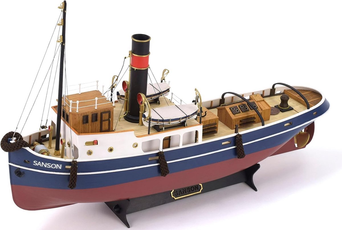 Houten Scheepsmodel - Sleepboot Model - Hobby Bouwen - Schaal 1:50 - 605 mm Lengte - Houtkleur