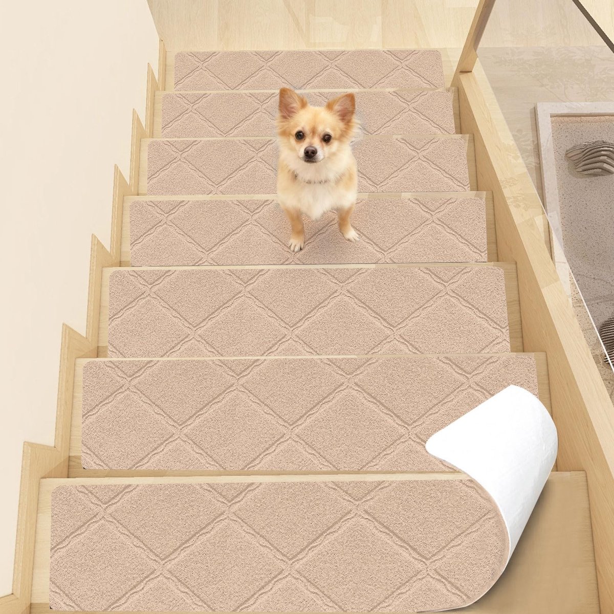 Dailygoods- Traptredematten 15 stuks - Zelfklevend - Antislip - Trapmatten - Polyester - 76 x 20 cm - Veiligheid en comfort - Trapmat