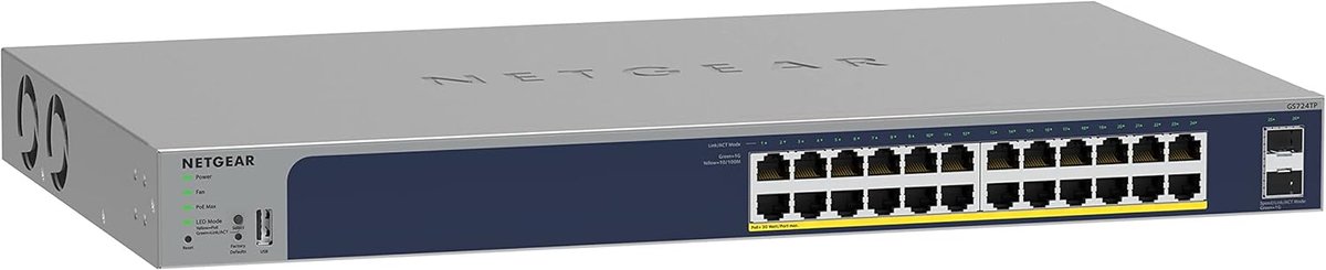 Netwerk Switch - PoE Switch - Netwerk Uitbreiding - 24 Poorten - Gigabit - Zwart