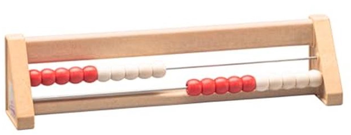 Rekenframe 20 - Telraam - Rekenen Leren - Gemaakt van RE-Wood - 24 x 45 x 6 cm - Rood Wit