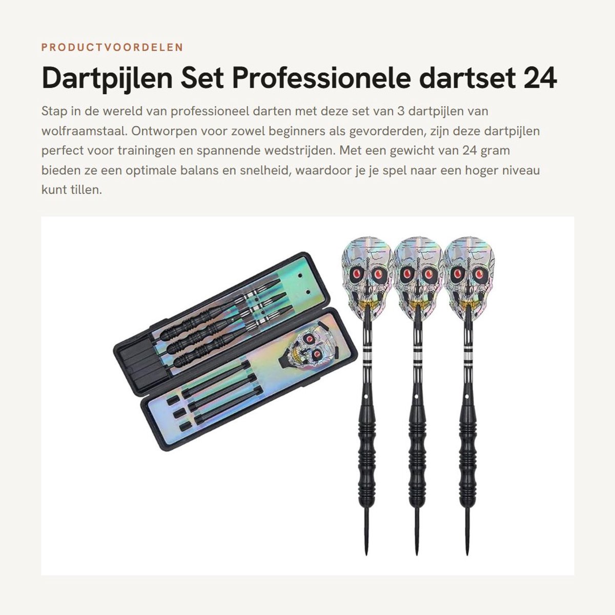 Dailygoods- Dartpijlen 24 gram Professionele Set - Wolframstaal - Aluminium Schachten - Stijlflights - Dartetui - Nauwkeurige Precisie - Dartset