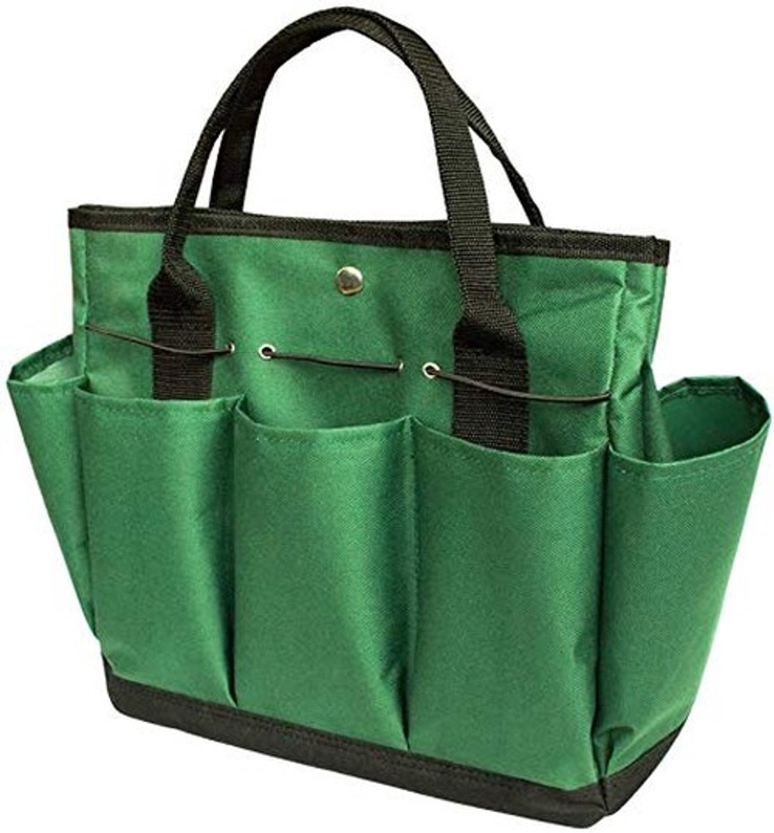 Dailygoods - Tuingereedschapset - Tuinhas met meerdere vakken - Ruim en stevig - Zwartachtig groen - Handig voor tuinliefhebbers - Perfect voor opbergen