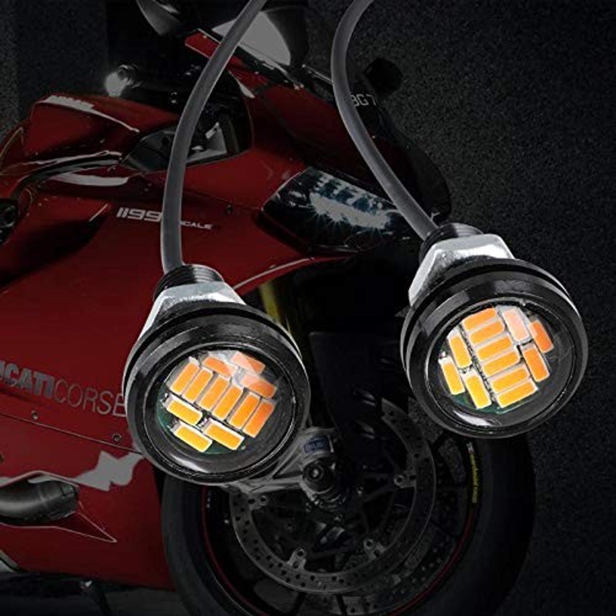 Dailygoods - Knipperlicht Auto - 12V - Spatwaterdicht - 23mm - Veiligheid - Geschikt voor Auto en Motorfiets