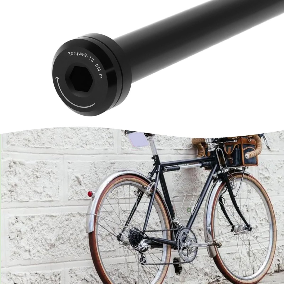 Dailygoods- Thru As - Aluminium - 124 mm - Steekas - Vervangend Onderdeel - Compatibel met M12x1,0 mm - Ideaal voor Mountainbike/Racefiets
