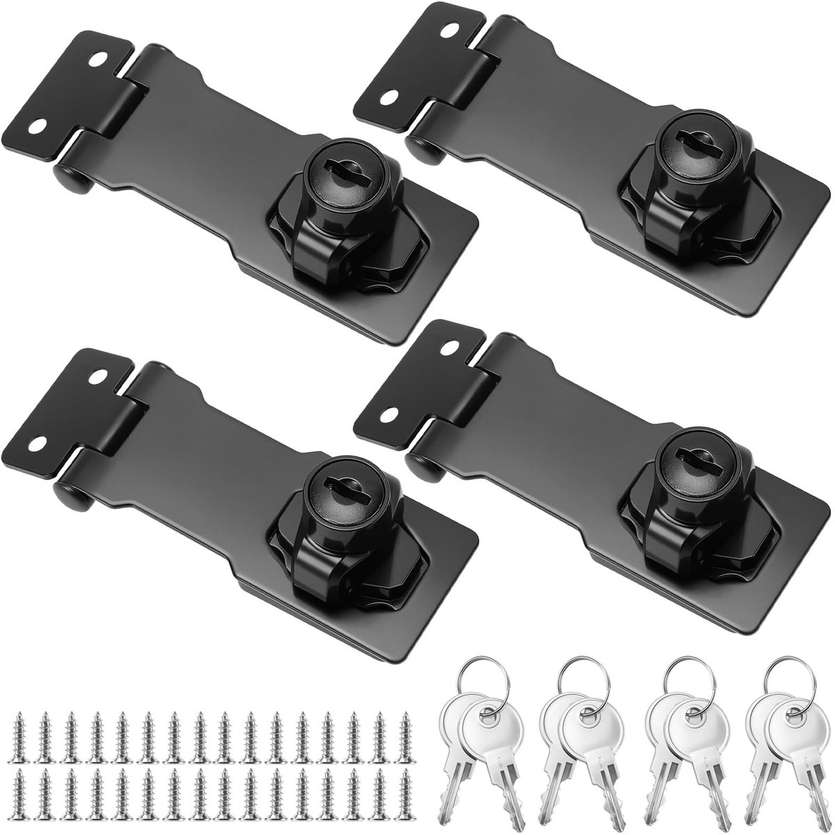 Dailygoods - 4 Stuks Sleutelsloten met Schroeven voor Deuren en Ramen