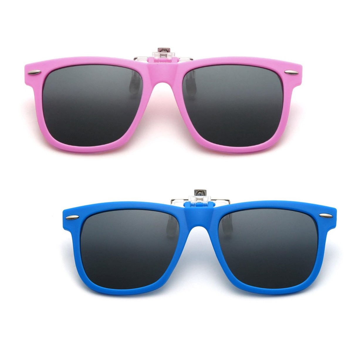 Dailygoods- Zonnebril Kinderen - 2 Paar Gepolariseerde Zonnebril - UV-bescherming - Clip-On Zonnebril - Lichtgewicht - Veilig Materiaal