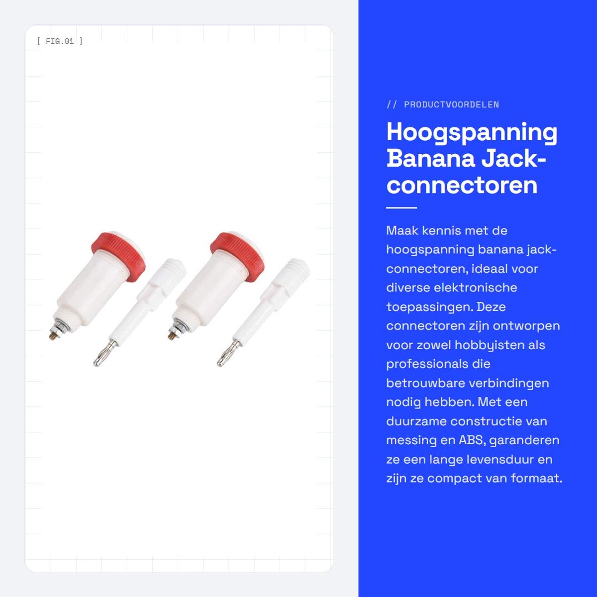 Dailygoods - Hoogspanning Banana Jack-connectoren - Duurzaam - Compact - Vernikkelde Afwerking - Geschikt voor Elektronische Toepassingen - 10KV 4Mm S...