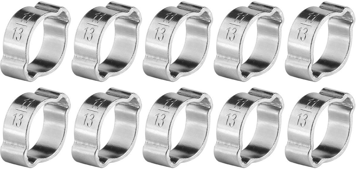 Dailygoods- Slangklemmen 10 Stuks - Verstelbaar - Roestvrij Staal - Slangklemtang - Slangklemmen Assortiment - Voor Industrieel Gebruik - Slangklem