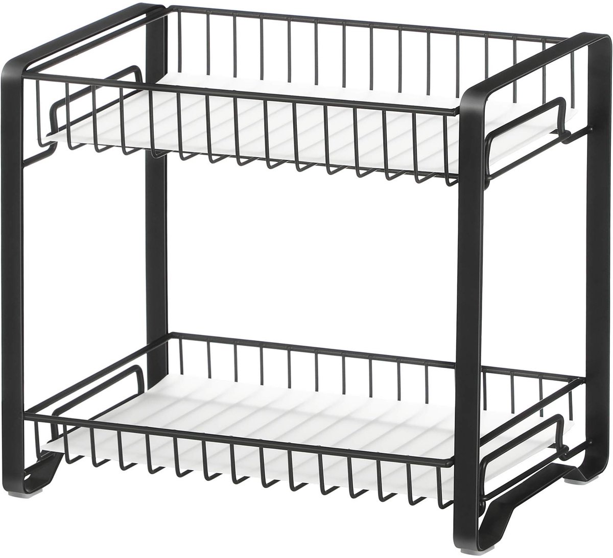 Dailygoods- Kruidenrek met 2 niveaus - Waterdichte kunststof platen - Antislipvoetjes - Eenvoudig te monteren - Voor aanrecht/badkamer - Verhoogde randen beschermen kruiden - Kruidenhouder