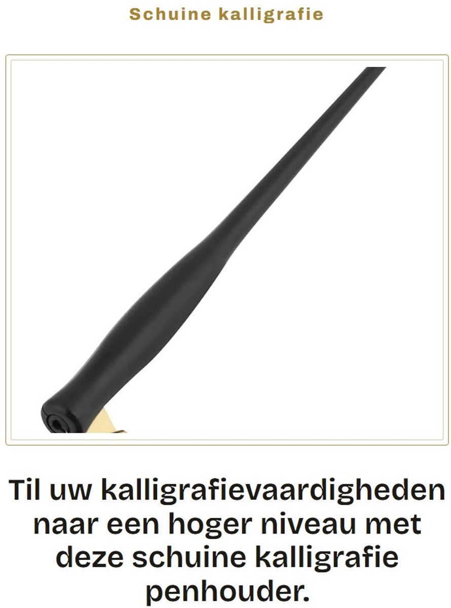 Dailygoods- Kalligrafie Penhouder Schuine - Dip-Pen met Afneembare Messing Flens - Kunststof - Lichtgewicht - Professioneel Gebruik - Duurzaam Materiaal