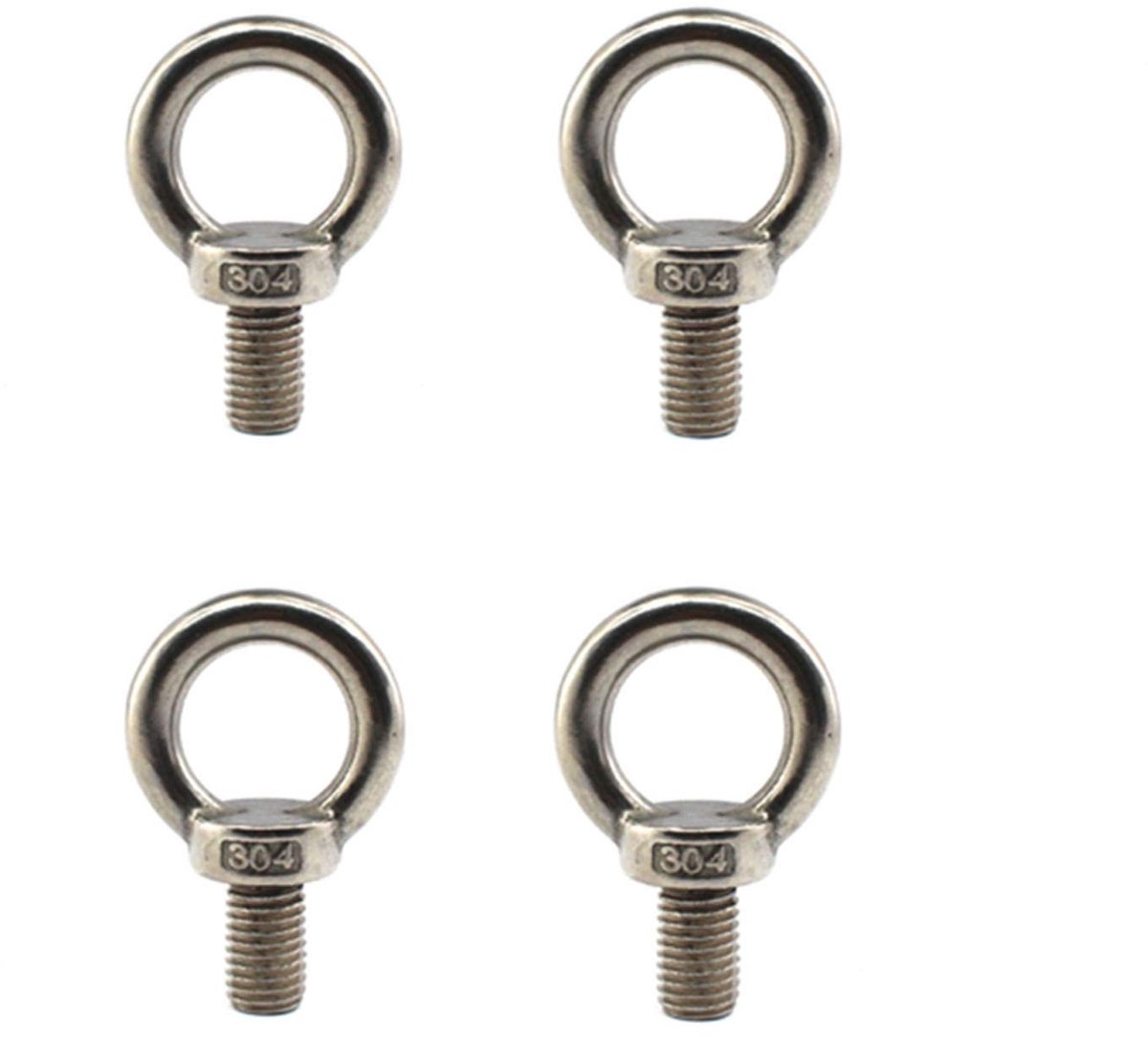 Dailygoods- Opheffende Ring M12 - Schroefoog - Oogbout M8 - Oogbout M6 - Roestvrij Staal - Antiroest en Corrosiebestendig