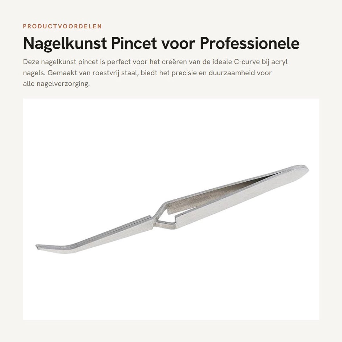 Dailygoods- Nagelpincet Roestvrij Staal - C-Curve Knijptang - Nagelkunst Gereedschap - Decoratief Knippen - Professioneel Gebruik - 14 cm - Nagelknipper