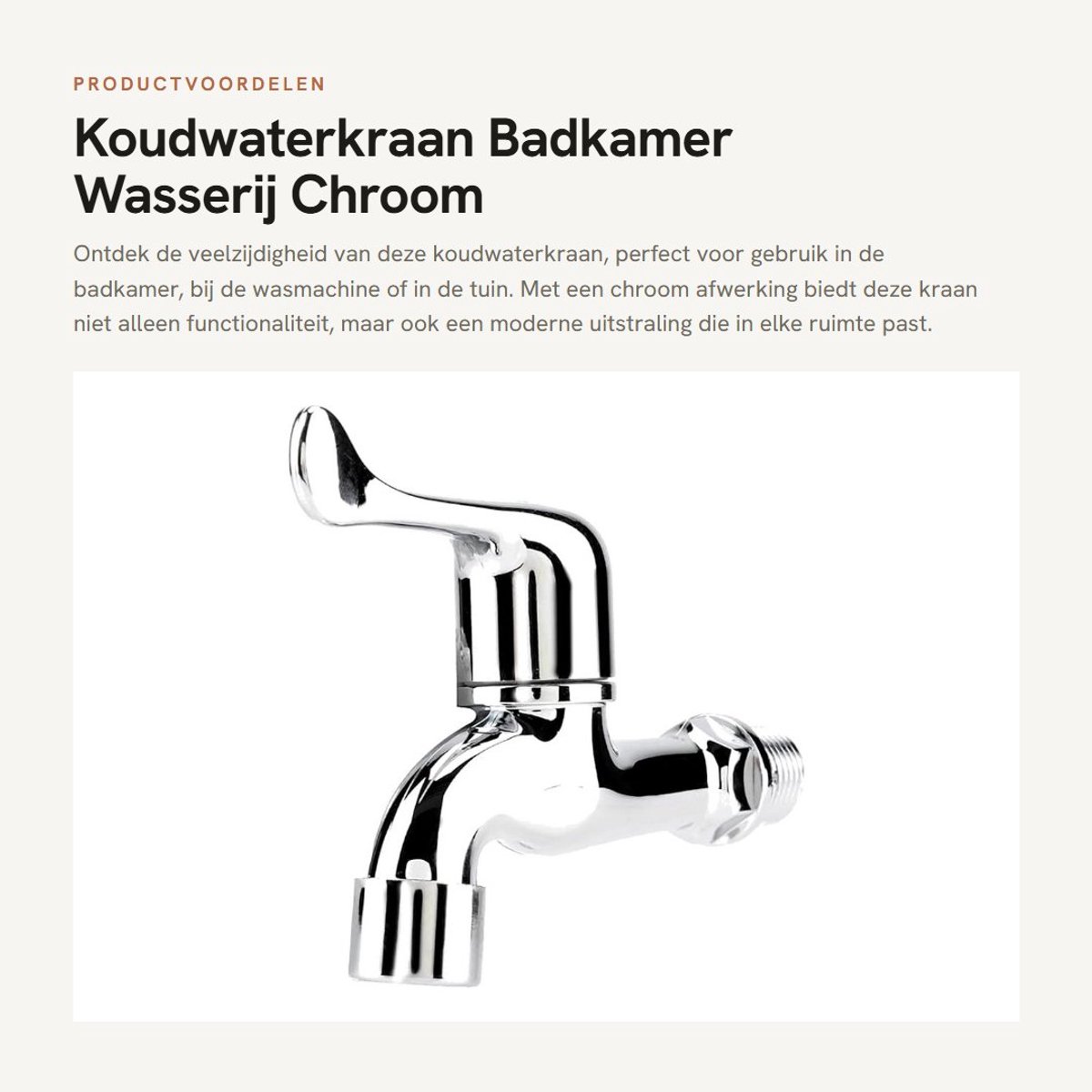 Dailygoods- Koudwaterkraan Hoogwaardig ABS - Enkele Handvat - Tuinkraan - Badkamerkraan - Wasserijkraan - Eenvoudig te installeren - Waterkraan