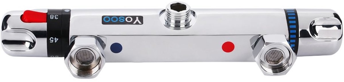 Dailygoods- Thermostatische Douchemengkraan met 38°C Temperatuurbeveiliging - Doucheset - Doucheslang - Badkraan - Hoogwaardige Koper - Antireflux Functie - Douchekraan