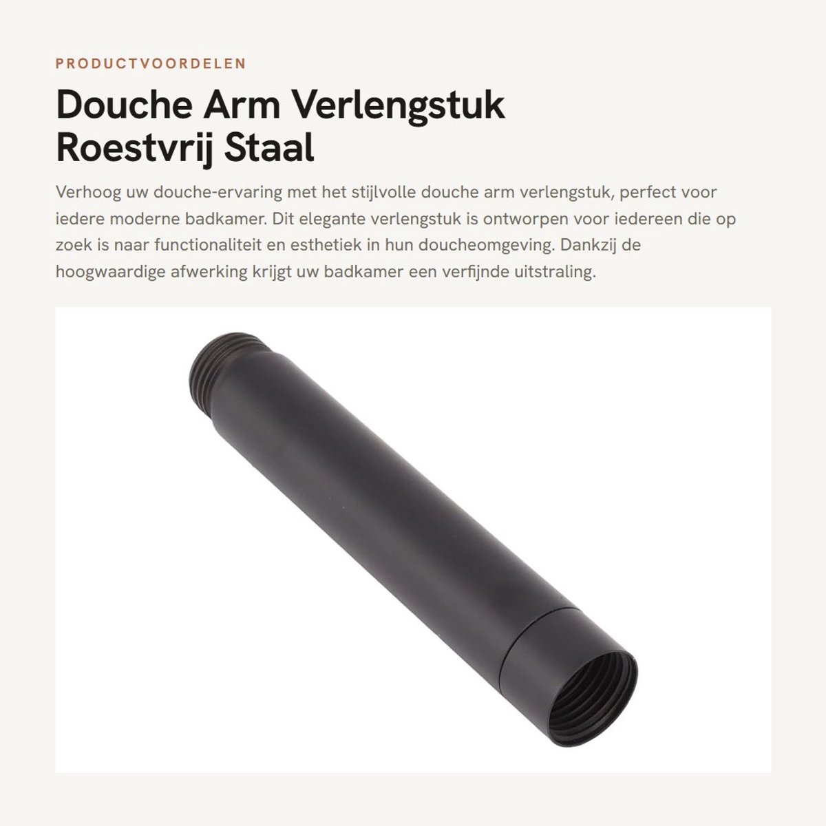 Dailygoods- Douche Verlengstuk Roestvrij Staal - Douche Arm - Moderne Verlengpijp - Elegante Douche - Brede Compatibiliteit - Fijn Vakmanschap - Douchearm