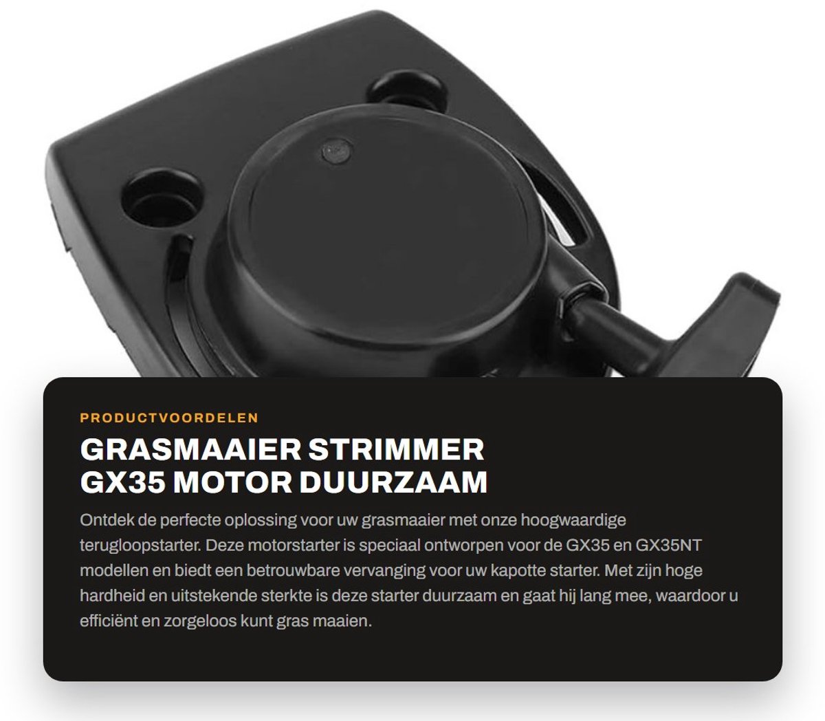Dailygoods- Repeteerstarter Hoogwaardige Vervanging - Grasmaaier - Motor - Duurzaam - Hoge Hardheid - Goede Sterkte - Startmotor
