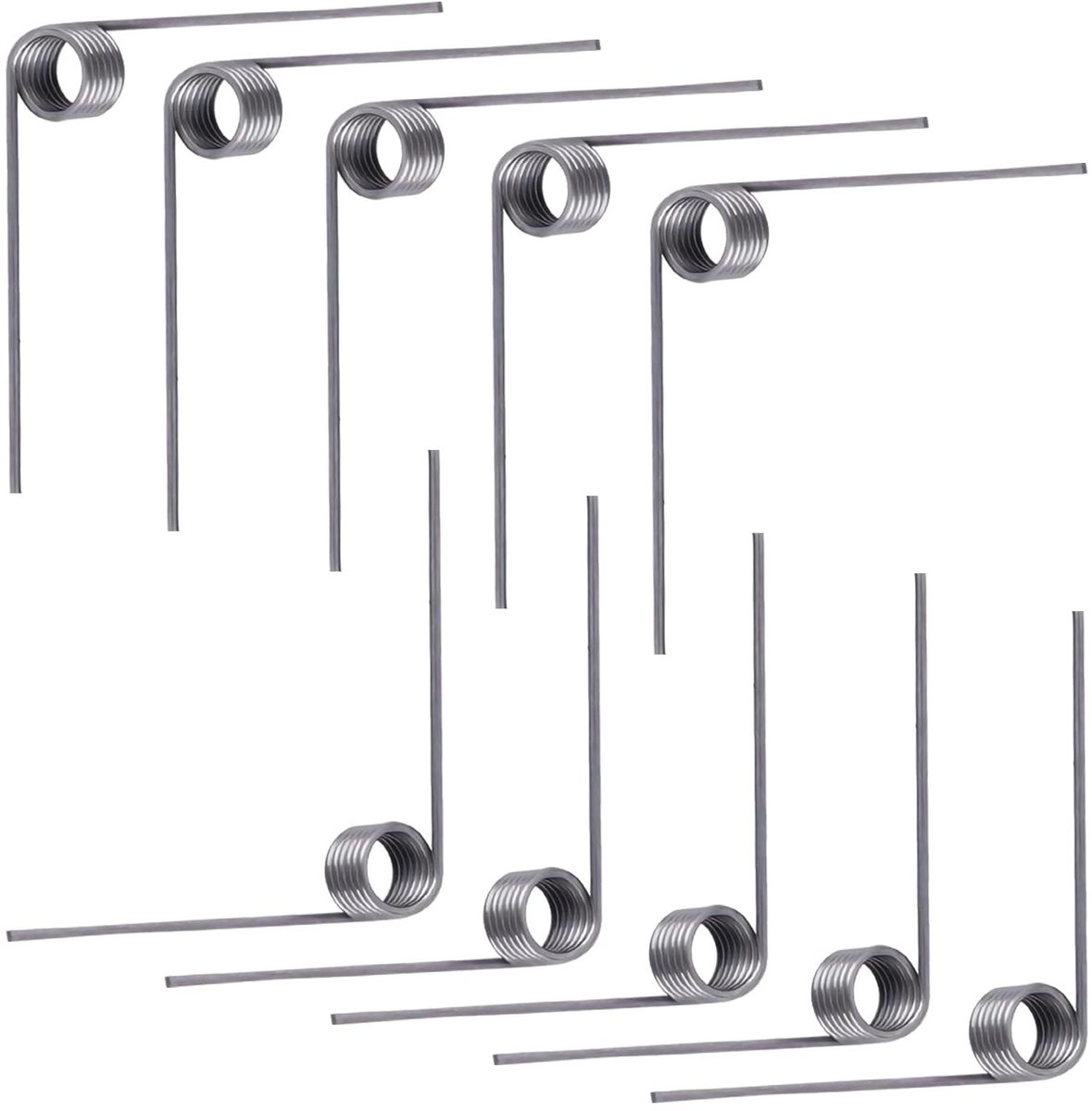 Dailygoods - 10 Stuks RVS V-Vormige Torsiespringen - 0.5mm Draad, 4.5mm Buitenmaat, 90° Verstelling