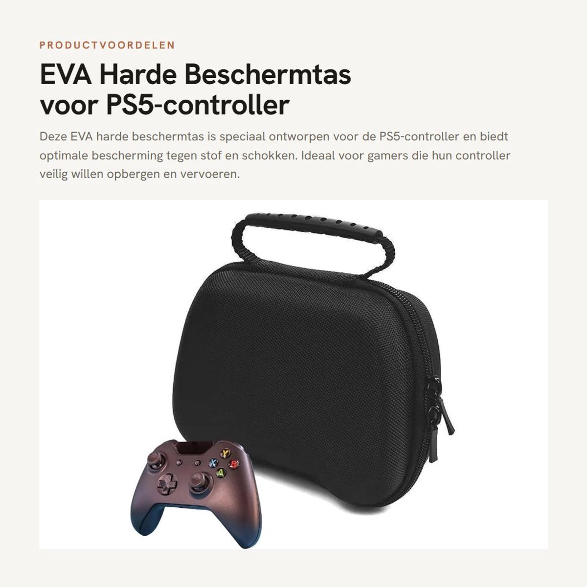 Dailygoods- Gamepad Tas - Harde Beschermhoes - Schokbestendig - Stofdicht - Draagtas - EVA Materialen - Voor PS5-controller - Controller Case
