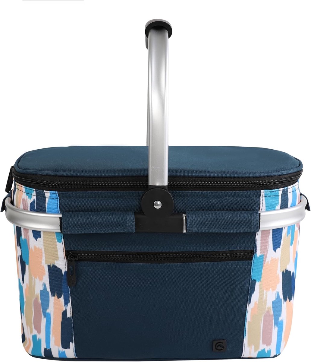Koeltas - Boodschappenmand - Picknicken en Boodschappen - Volledig Geïsoleerd - 38 cm Breed - Donkerblauw