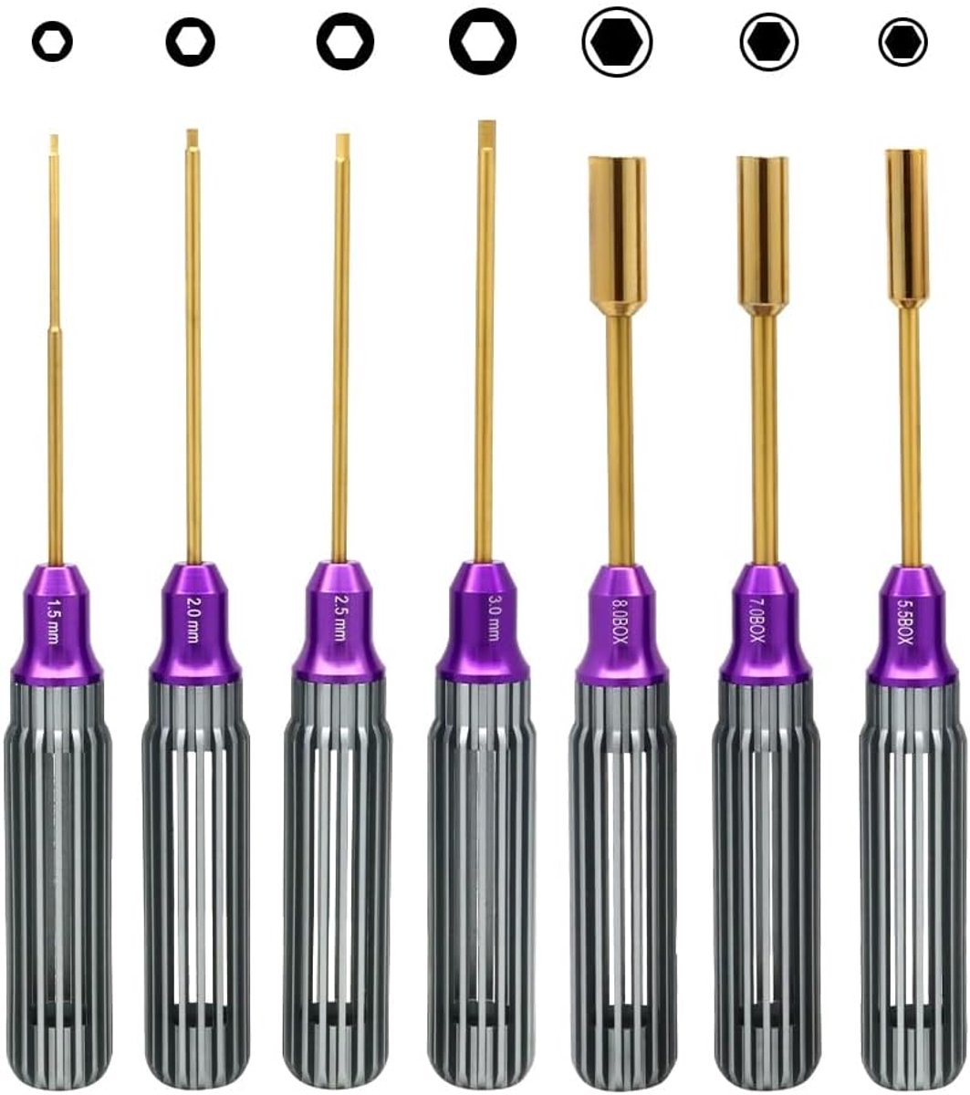 Schroevendraaiers Set - Precisie Gereedschap - Modelbouw Reparatie - Vervangbare Bits - 4 Delig - Zilver
