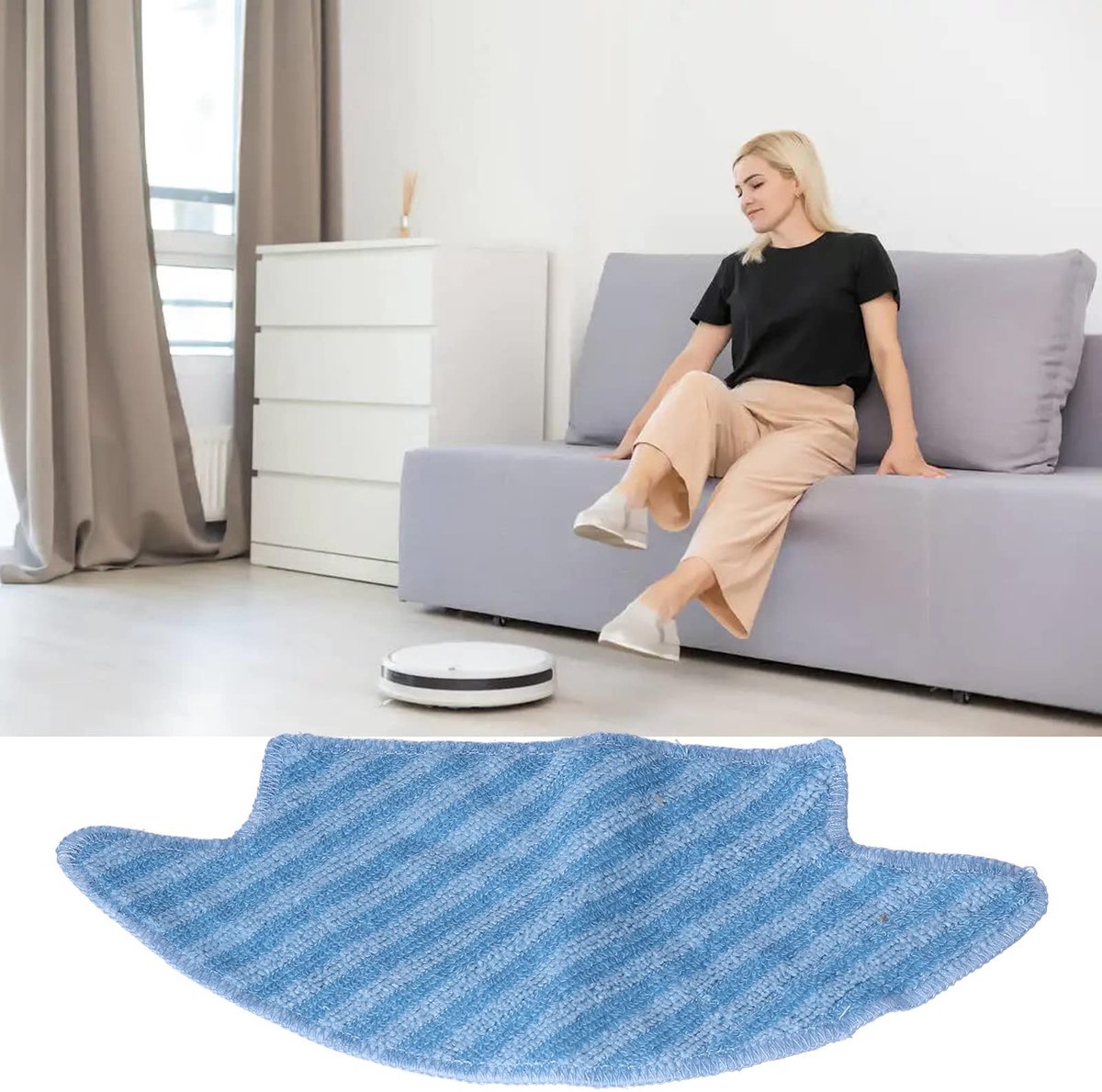 Dailygoods- Mopdoek Sterke Absorptie - 2 Stuks Mop Pads - Effectieve Schoonmaak - Voor Robotstofzuiger - Eenvoudig te Vervangen - Milieuvriendelijk Materiaal - Dweildoek