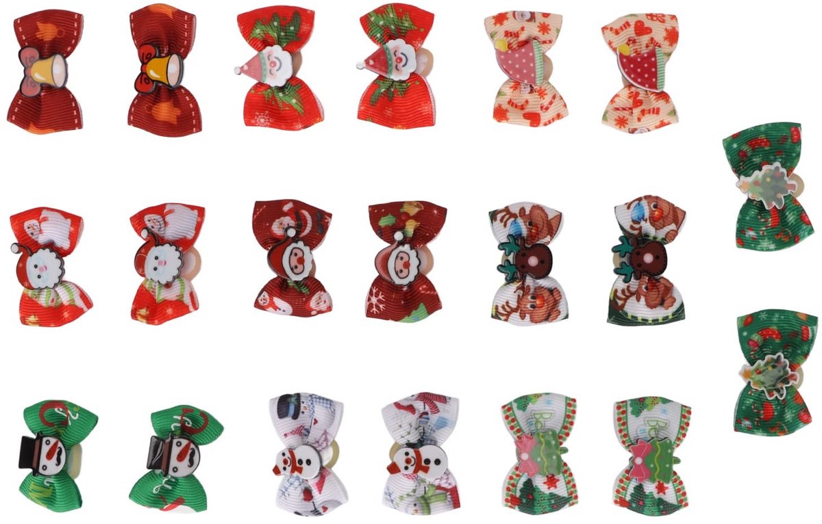 Dailygoods- Haarelastiekje 20 Stuks - Hondenhaarstrik - Antislip - Handgemaakt - Voor Kleine/Huisdieren - Lichtgewicht Polyester